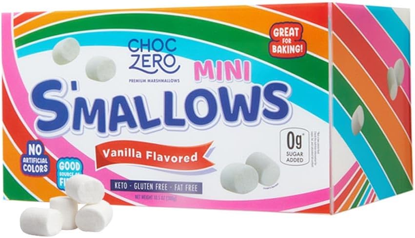 ChocZero Healthy Mini Marshmallows - Sugar Free Marshmallow Snack - Keto Friendly, Low Carb Baking - 10.5 Ounce Box