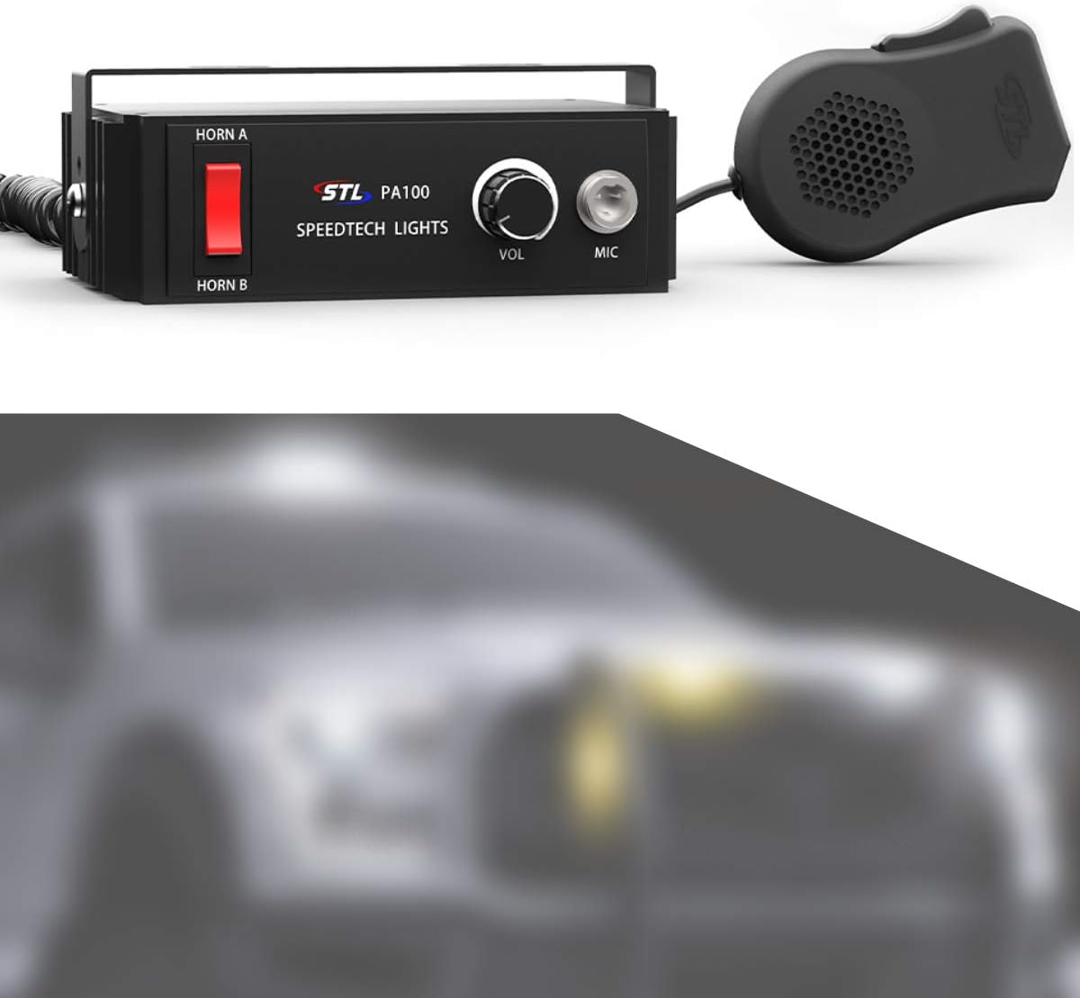 PA 100 Watt Public Address System with Handheld PA Microphone and Dual Horn PA System