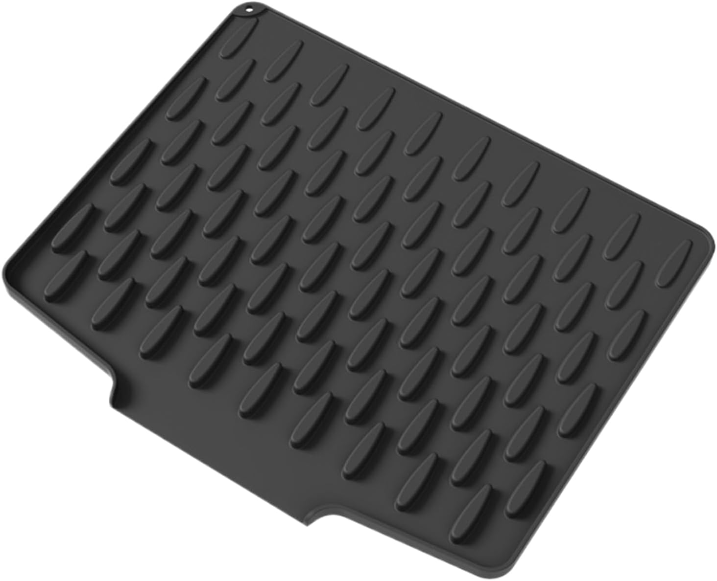 Silicone Dish Mat Drainage Pad Protector Non Slip Foldable Design for Drying Kitchen Utensils Plates Glassware with Heat Resistance for Cooking Dining Sink Countertop Area, 15.75x13.19 inches