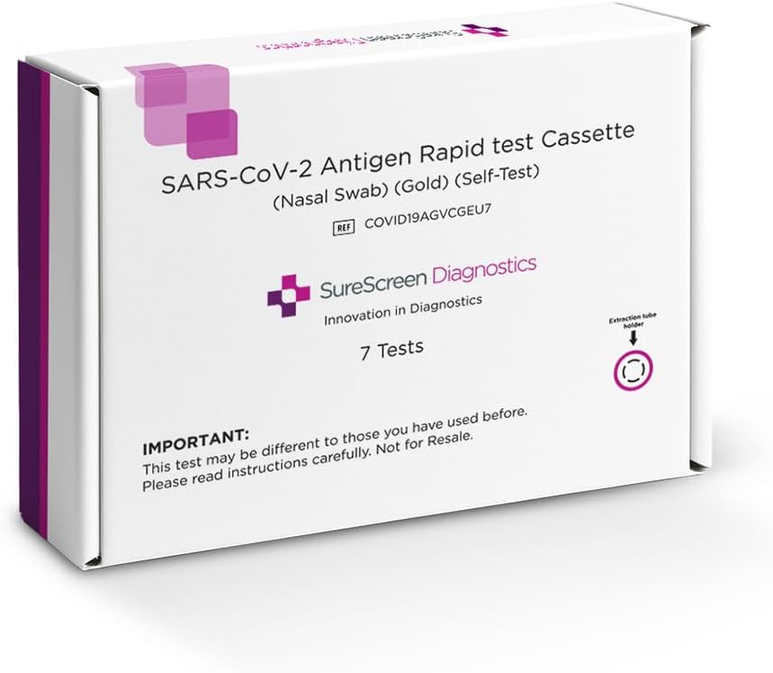 Covid Tests Pack of 7 | SureScreen Diagnostics Covid 19 Rapid Self Test | CE Marked