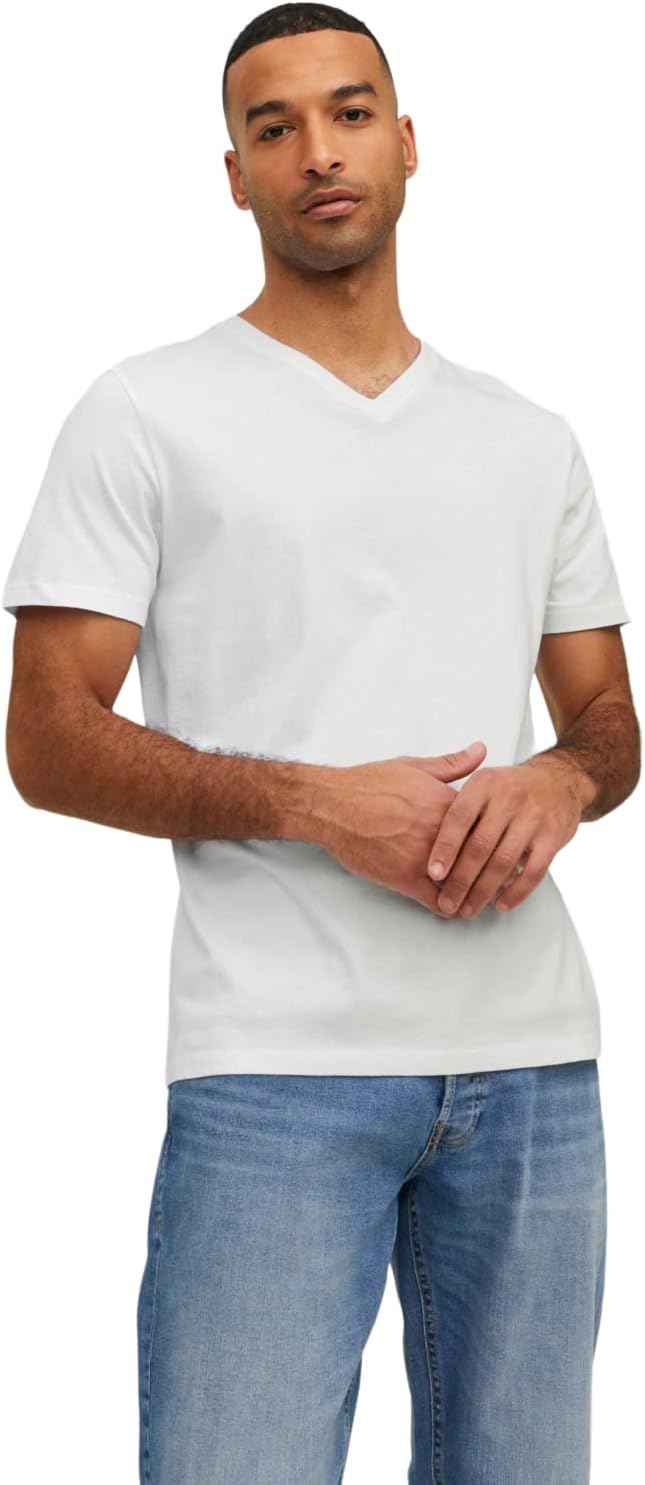 JACK & JONES Men's Jjeorganic Basic Tee Ss V-Neck Noos T-Shirt