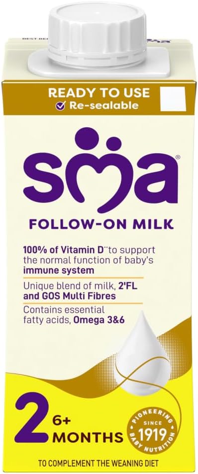 SMA PRO Follow On Baby Milk, Ready To Drink, 6 Months+, 200 ml (Pack of 12)