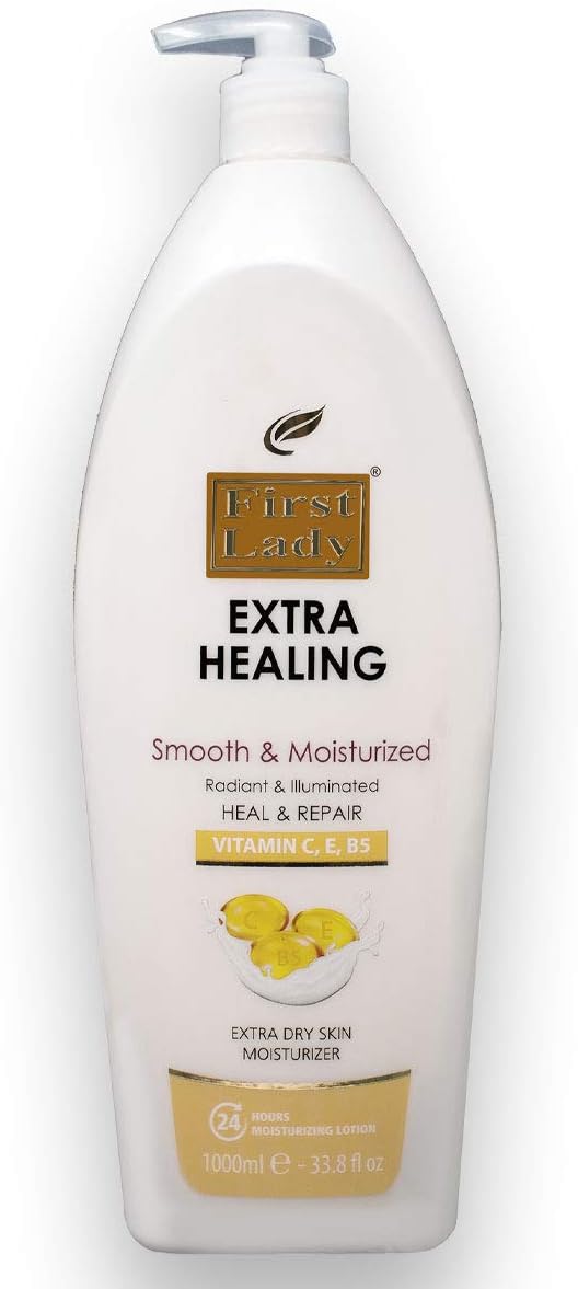 First Lady Extra Healing Vitamin C, E & B5 Moisturizing Hand & Body Lotion 1000ml - Extra Dry Skin