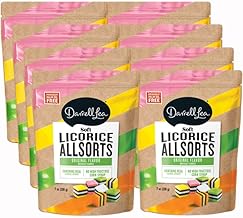 Darrell Lea Soft Australian Licorice, Allsorts Flavor, 7 Ounce Bag (8-Pack) | Non-GMO, No Palm Oil, No High Fructose Corn Syrup, Real Licorice Extract | Soft & Chewy Licorice Candy, Made in Australia