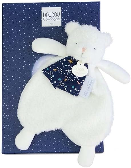 DOUDOU ET COMPAGNIE DC4316 – Light Moon Bear – Ultra Soft White Plush – Glow in the Dark – For Babies from Birth – Soothing and Luminous Gift Idea