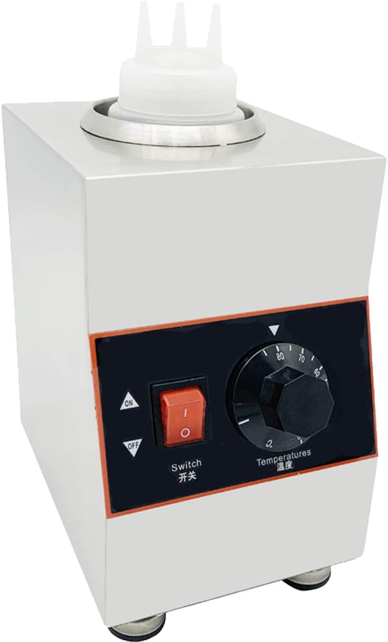 Sauce Bottle Warmer With Squeeze Bottles Sauce Heater Chocolate Cheese Caramel Sauce Dispenser (Silver(Single Bottle))