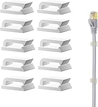 Coopache Ethernet Cable Clips Adhesive, Wire Clips Holder, Self Adhesive Wire Clips Management for Home and Office (100 Pieces) (White)