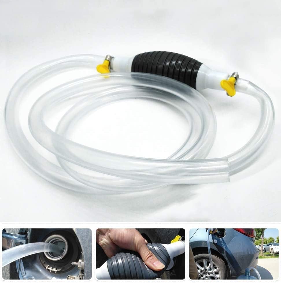 Newest High Flow Siphon Hand Pump Portable Manual Car Fuel Transfer Pump for Gas Gasoline Petrol Diesel Oil Liquid Water Fish Tank with 2M Syphon Hose
