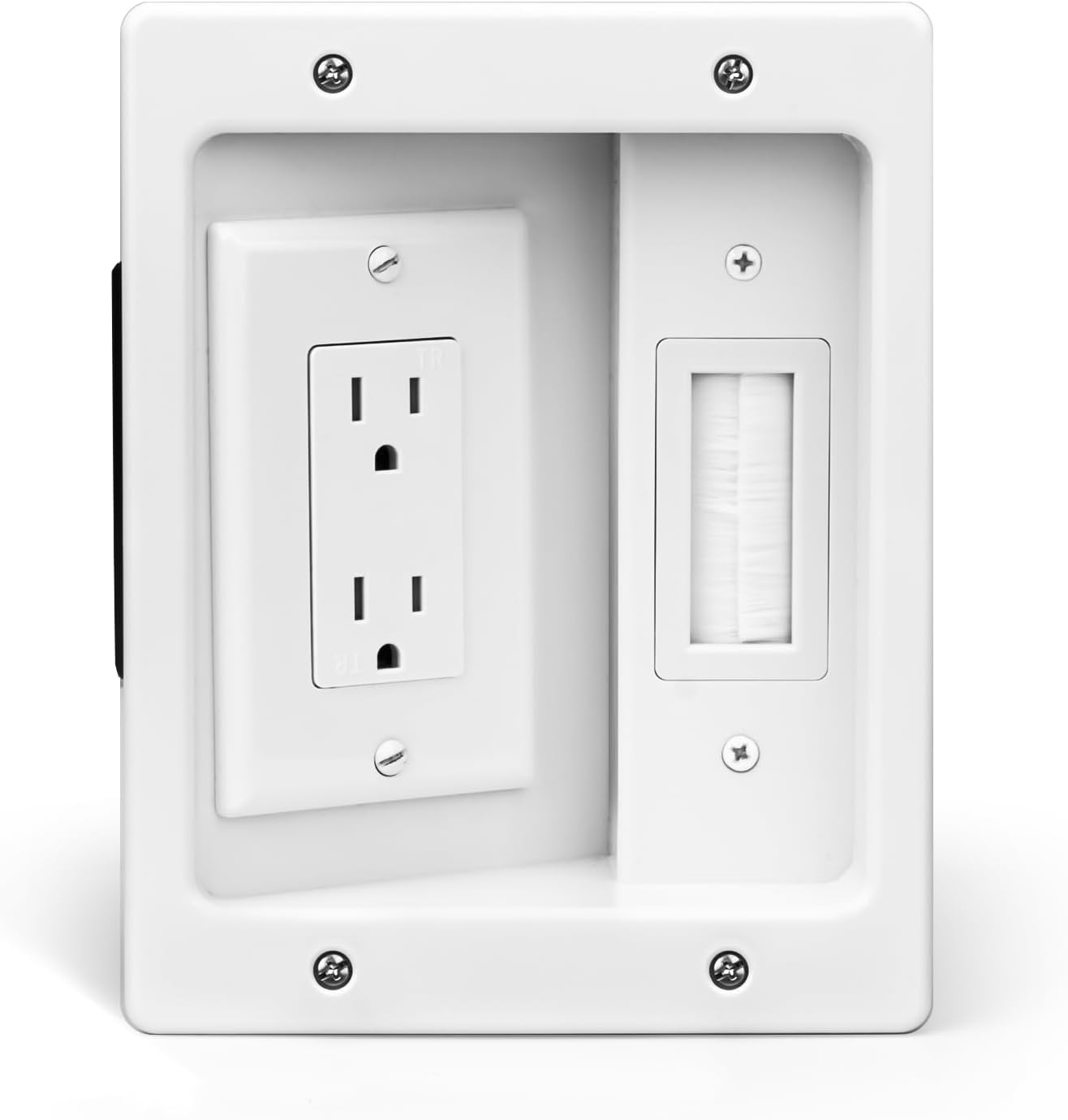 Wall Cable Concealer Management Box Recessed Outlet Wall Mount Behind TV
