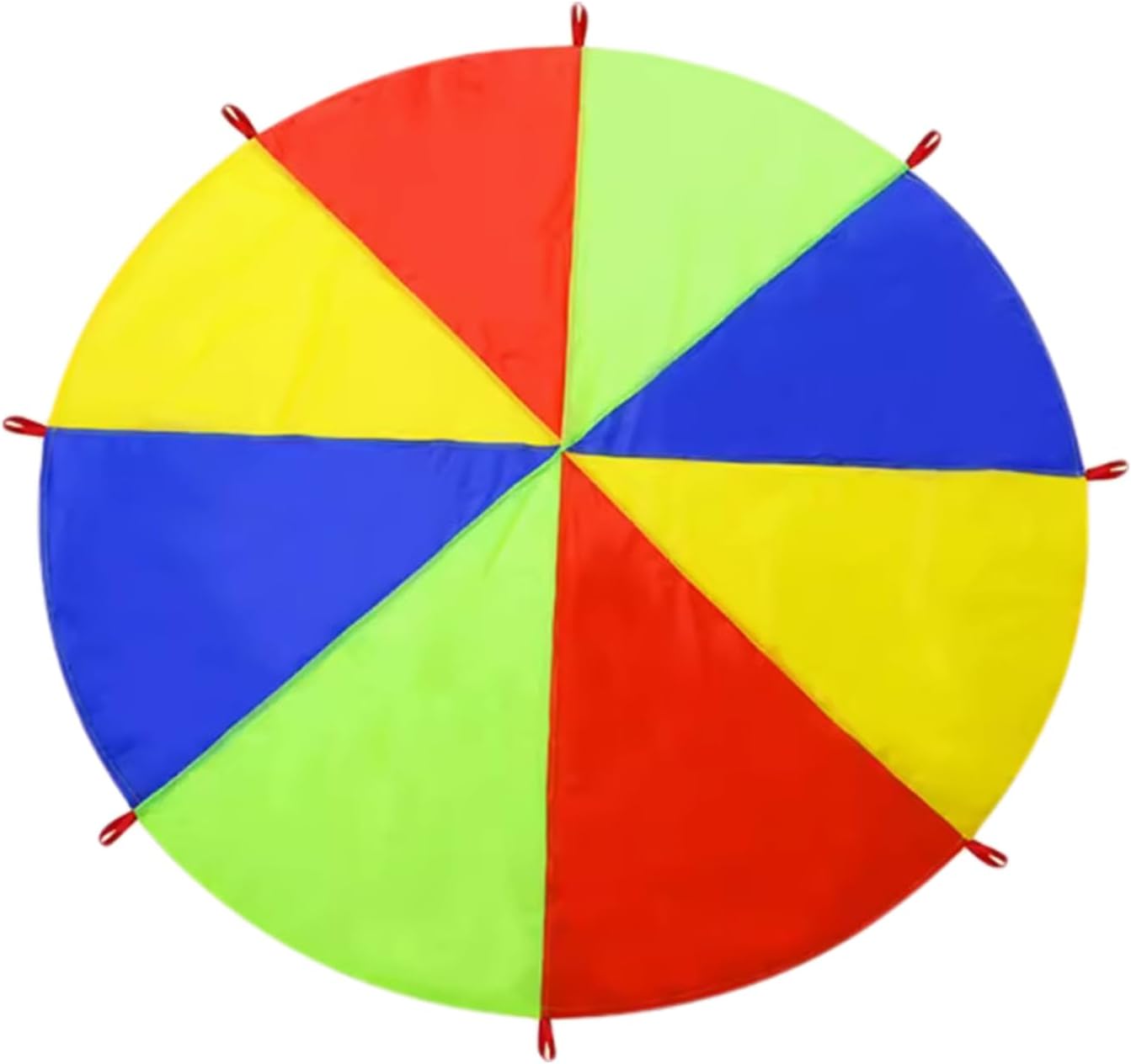 Kids Play Rainbow Parachute, Multicolored Play Tent with 8 Handles, for Children Gymnastic Cooperative Play and Outdoor Playground Activities (6 Feet)