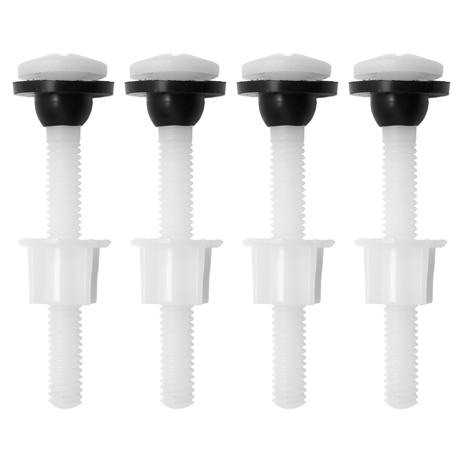 Plastic Toilet Tank Bowl Bolt Kit, 4-Piece Toilet Cistern Seal Rustproof Toilet Seat Hinge Screws with Nuts WC Tank to Bowl Bathroom Toilet Repair Kits