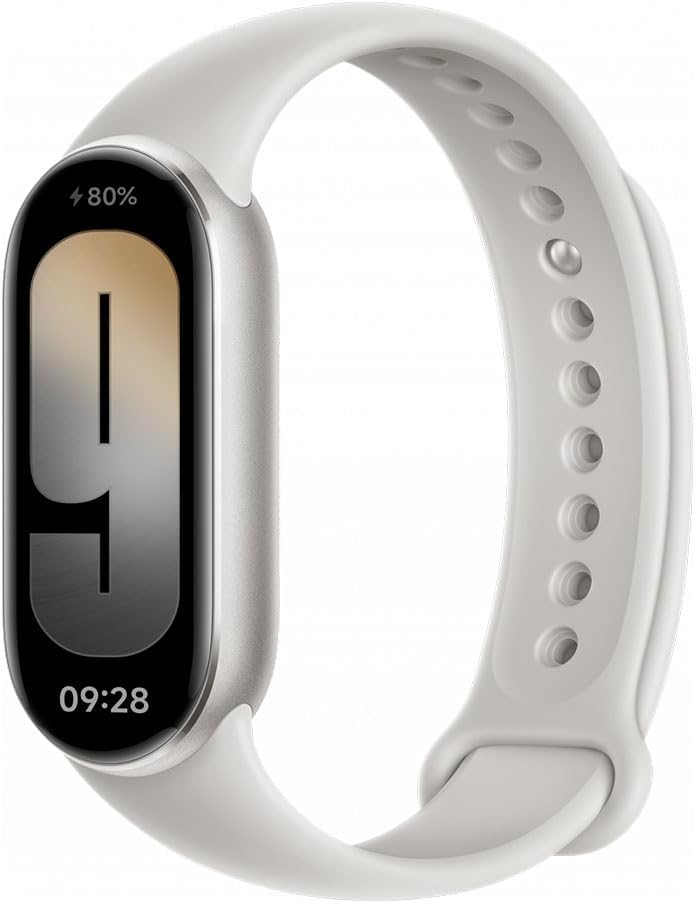 Xiaomi Smart Band 9 Fitness Tracker, 1.62" AMOLED Display, 21-Day Battery, 150+ Sports Modes, Heart Rate & SpO₂ Monitoring, Sleep Tracker, 5ATM Waterproof, Mi Fit App, 2-Year Warranty – Glacier Silver