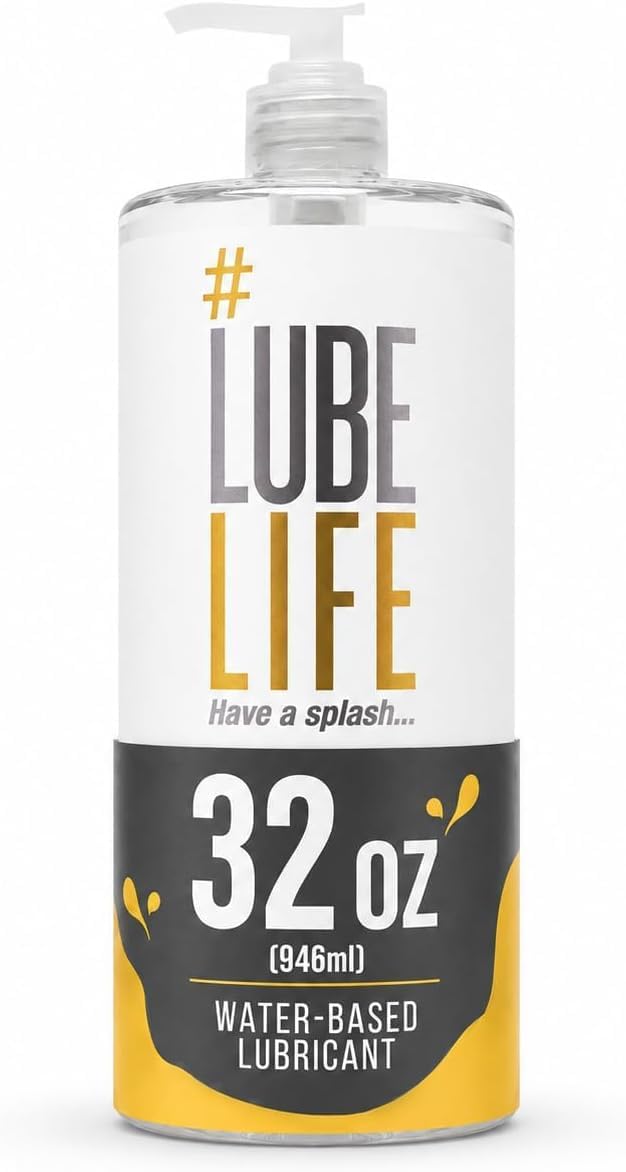 LUBELIFE Water-Based Lube – Personal Lubricant for Men, Women & Couples, Travel Size, Non-Staining, Easy Clean-Up, Toy-Safe, 32 Fl Oz