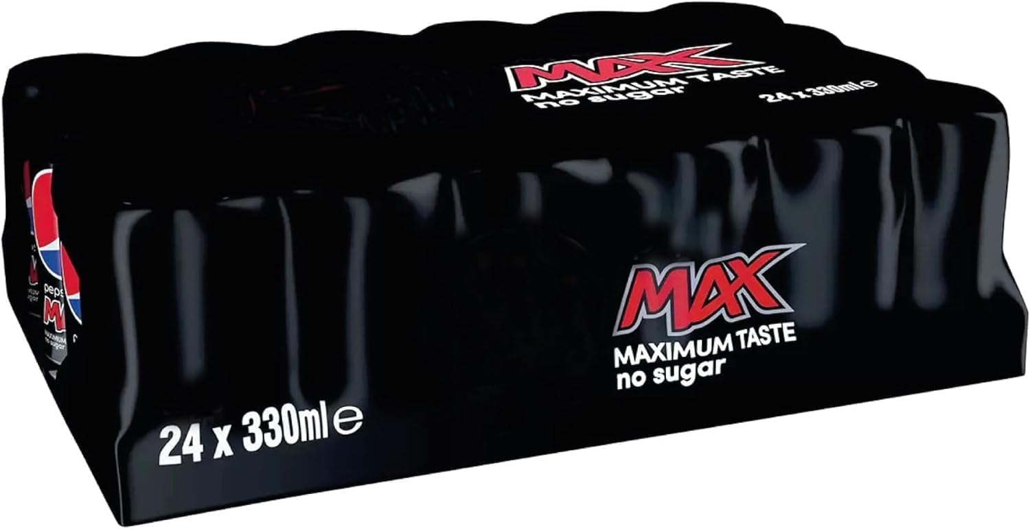Pepsi Max Cola Drink Zero Sugar, 330ml Cans, Pack of 24, Perfect For Home, Office, Lunchtime