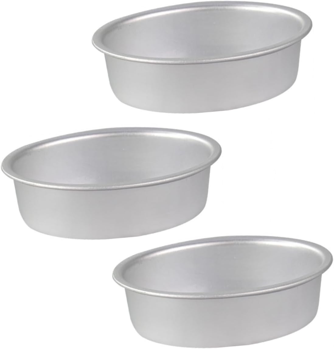 PRETYZOOM 3pcs Oval Cheesecake Pans Non-Stick Baking Pans Set for Fruit Cake Cheesecake Bread Pudding Jelly