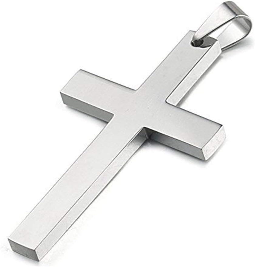 925 Sterling Silver Simple Unisex Mens Cross Pendant Jewelry