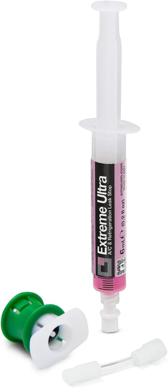 ERRECOM Extreme Ultra 6ml Car Air Conditioning Sealant 6ml Syringe + Adaptor for Low Pressure Gas Filling Valve R1234yf