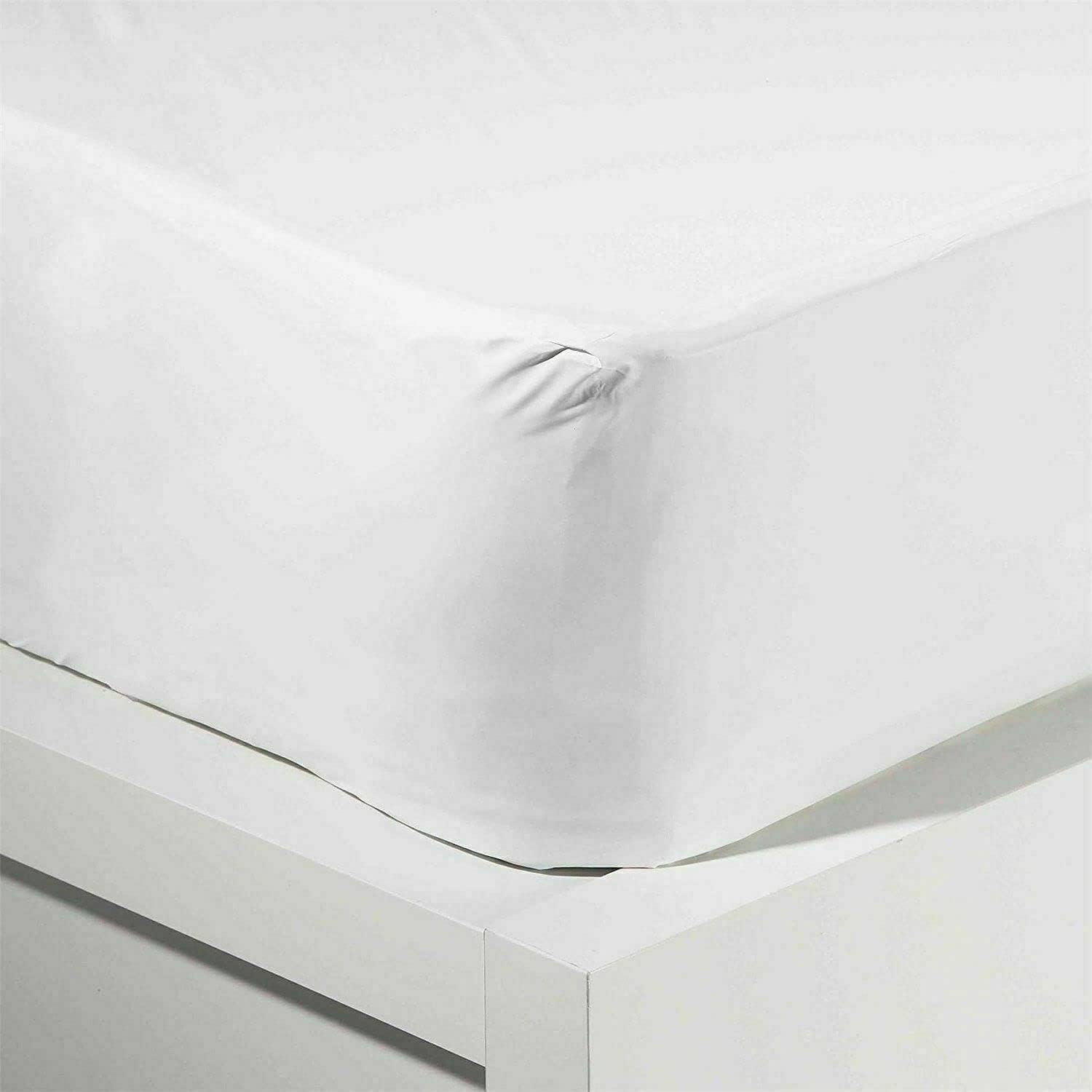 DTD QUALITY MATTERS Protector Cover Fitted Sheet Bed Vinyl Plastic Mattress Extra Deep Soft Elastic Non-Allergenic (King), White