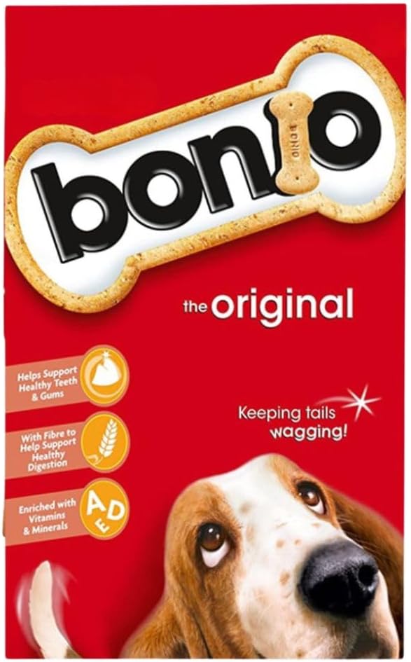 Bonio Dog Biscuits 650g Pack of 1 Dry Food Adult Dogs Crunchy Pet Snack Treat Minerals Vitamins for Gums Teeth Digestive Health with Welari Thank You Card | (1pack) (650g)
