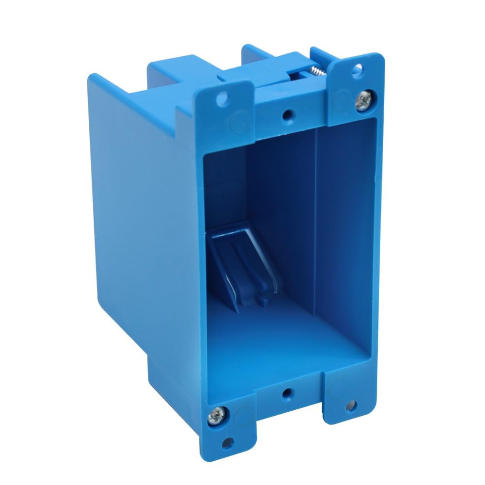 Old Work Box,Plastic Junction for Switches,PVC Electrical 14 cuin Outlet Box,Old Work Box 1 Gang Deep,ETL Listed for Home Improvement,AWG Standard,Fire Rated for Two Hours(1 Pack)