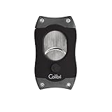 Colibri Premium S-Cut Cigar Cutter - Ergonomic Stainless Steel Spring-Loaded Straight Cut Blade, Ideal for up to 66+ Ring Gauge - Gift for Cigar Enthusiasts (Black/Gunmetal)