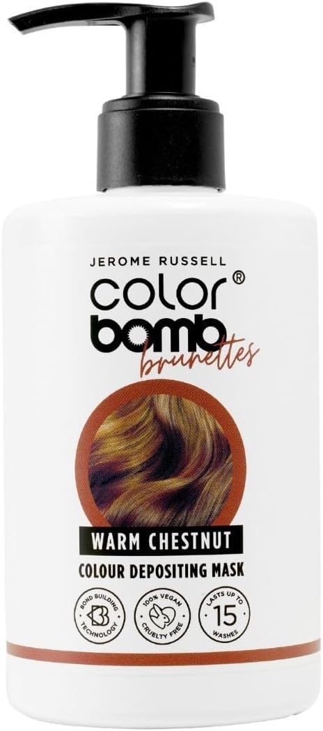 Jerome Russell Color Bomb Brunettes – Warm Chestnut Colour Depositing Conditioning Mask, 300ml