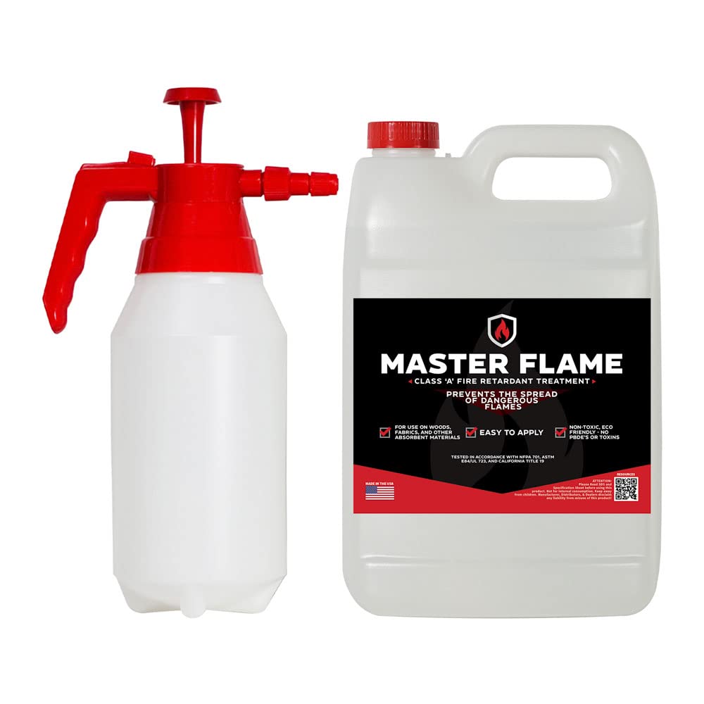 Master Flame - Fire Retardant - Spray on Application - 1 Gallon with Pump Sprayer