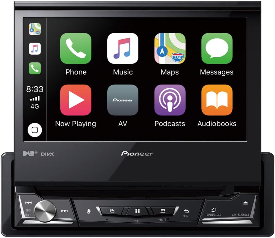 Pioneer AVH-Z7200DAB 1-DIN 7" flip-out touchscreen multimedia player, Apple Carplay, Android Auto, DAB/DAB+ Digital Radio, Waze (Via Apple CarPlay / Android Auto), Bluetooth and a 13-band GEQ