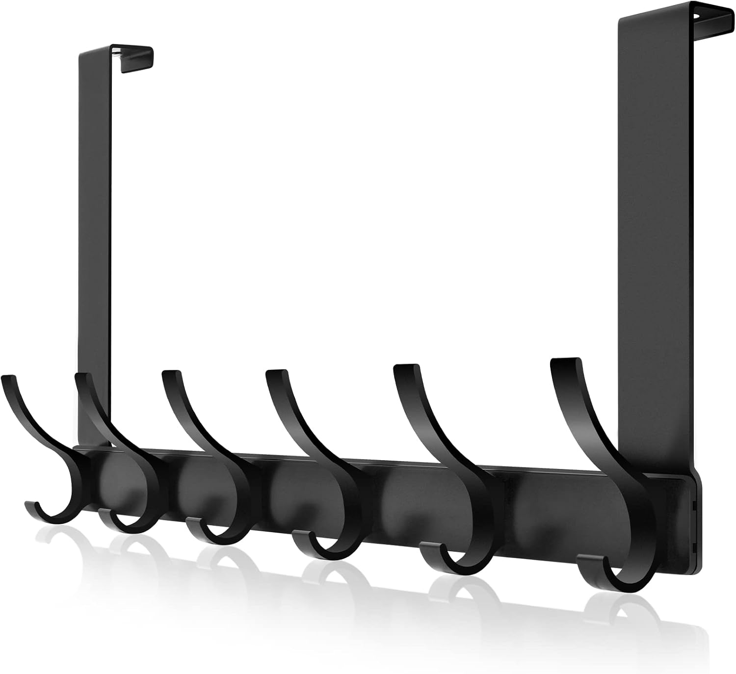 RISEMART Over Door Hanger, 18.5CM Over Door Coat Hooks for Hanging Clothes, Hats, Coats, Towels, Robes - Door Hanger with 12 Hooks, 20KG Heavy-Duty, Aluminum