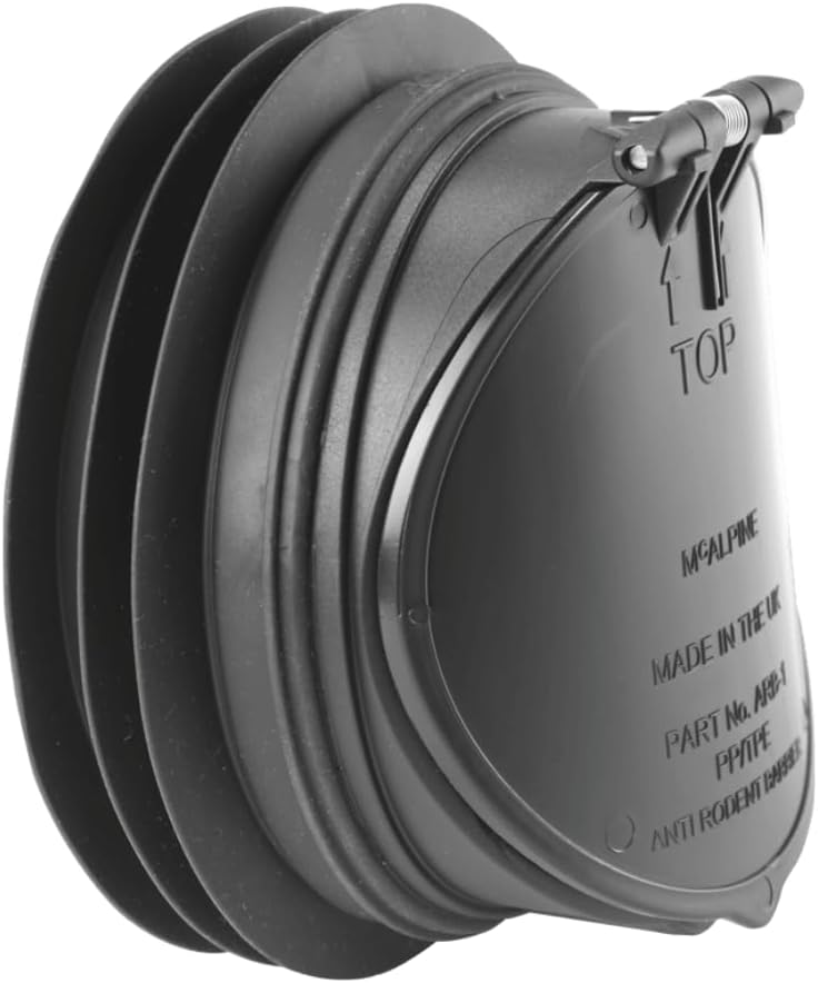 Mcalpine ARB-1 Anti Cross-Flow and Rodent Barrier Valve, Black