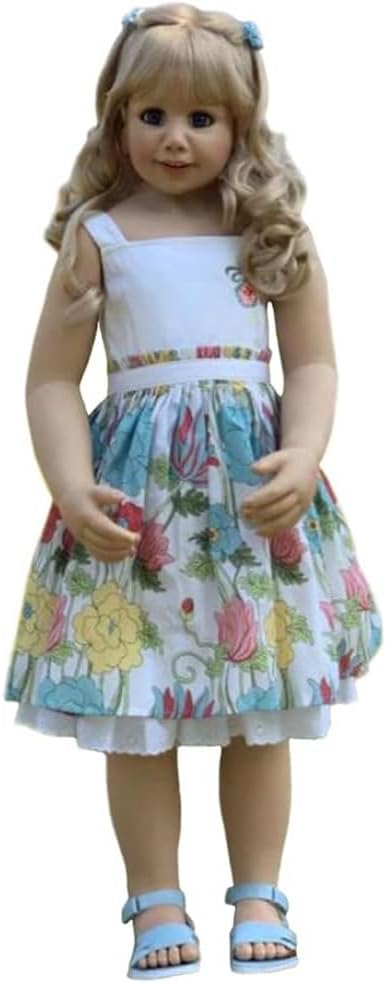 YIHANGG Huge Toddler Standing Reborn Baby Doll Full Body Hard Vinyl Princess Doll Girl Long Hair Realistic Anatomically Correct Model Collectible Kids Playmate Toy(100cm,C)