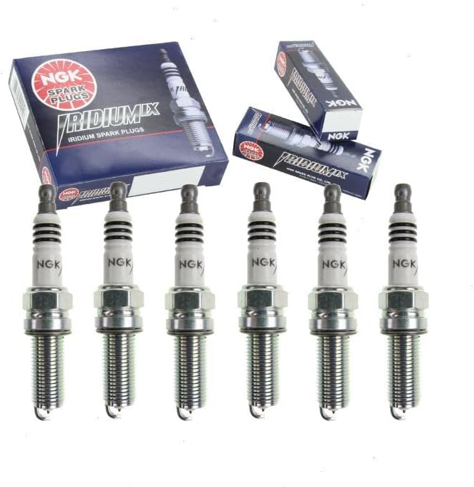 6 pc NGK Iridium IX Spark Plugs compatible with Jeep Wrangler 3.6L V6 2012-2018