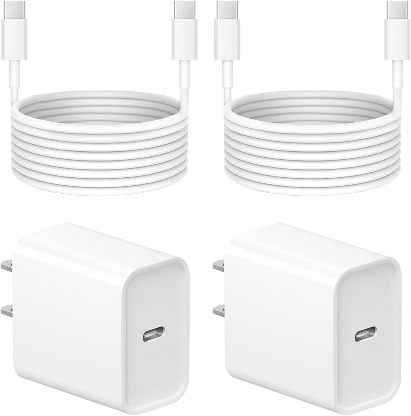 iPhone 16 15 Charger Fast Charging - 2 Pack 20W USB C Wall Charger Block with 6Ft Type C Cable Compatible with iPhone 16/16 Pro/16 Pro Max/16e, iPhone 15, iPad Pro, Air 5/4, 10th（White）
