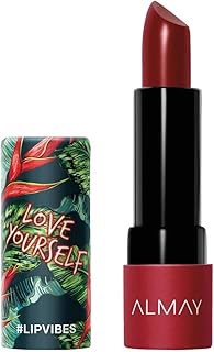 Almay Lip Vibes Lipstick with Vitamin E Oil & Shea Butter, Matte Cream Finish, Hypoallergenic, Love Yourself, 0.14 Oz