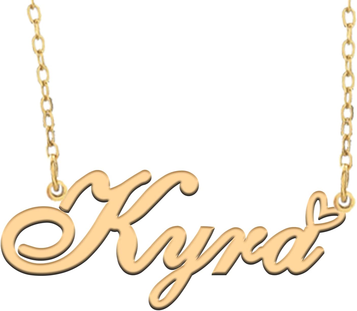 RONKAHSHOW Custom Name Necklace Customized Personalized Pendant Name Necklace with Heart Name Necklace Best Gift for Women Birthday Mother's Day Christmas New Year Wedding