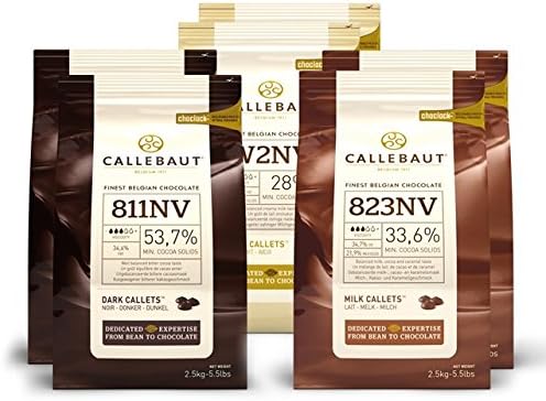 Saver Bundle Callebaut, Milk, Dark & White Chocolate Chips (6 x 2.5kg Bundle)
