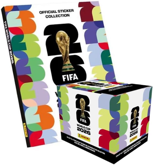 2026 Panini FIFA World Cup HARDCOVER HARD COVER Authentic ALBUM + FACTORY SEALED STICKER BOX (50 Packs, 7 Stickers per pack)