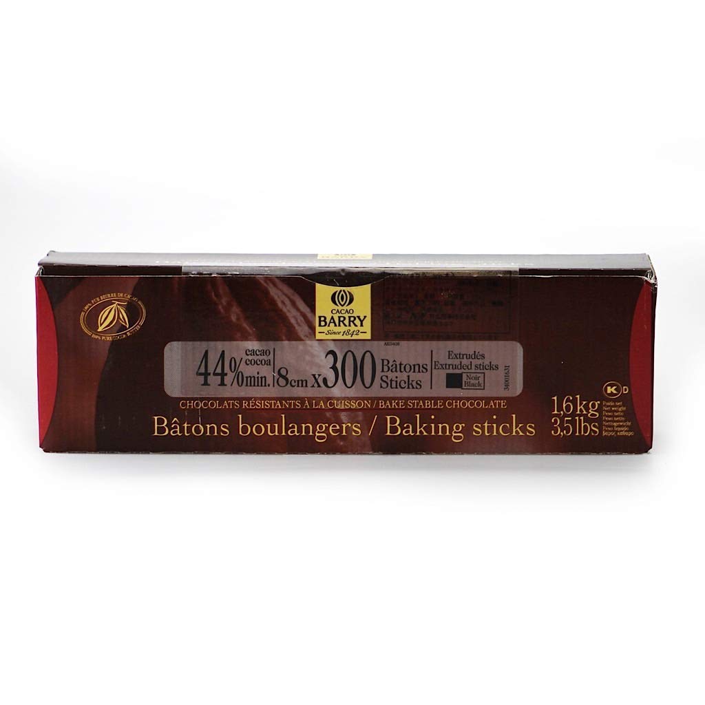 Cacao Barry Callebaut Dark Baking Extruded Sticks. Semi Sweet Chocolate Batons Boulangers for Croissants and Pain au Chocolat. 44% Cacao (3.5 Lbs, 1,6 kg) 300 pieces