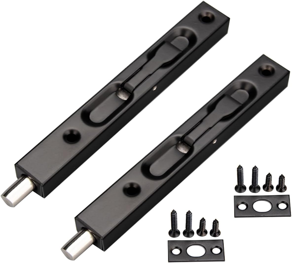 WANLIAN 6 Inch Door Bolt,Flush Door Latch Lock,Concealed Door Bolts,2Pcs