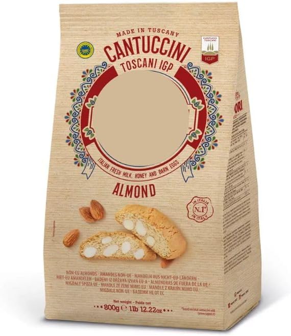 Fakhri Cantuccini Almond Biscuit – 800g | Traditional Italian Biscotti | Crunchy, Nutty & Perfect with Coffee or Tea