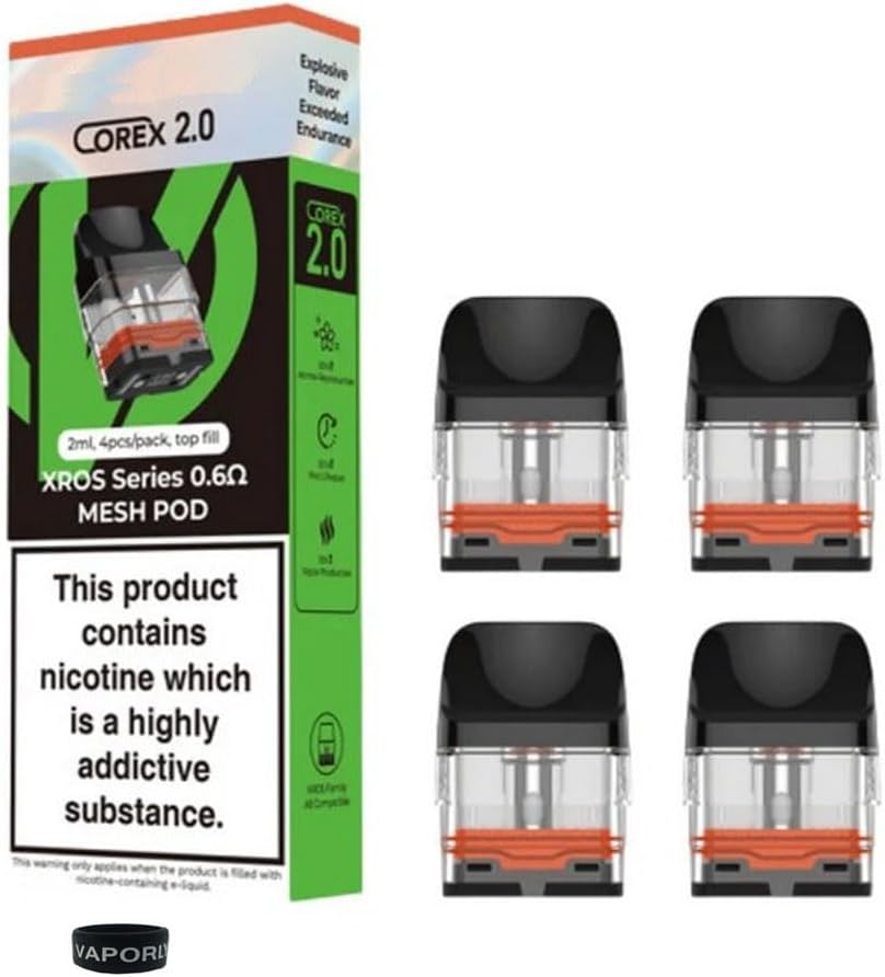 Corex 2.0 Pods for Vaporesso XROS Series Mesh Pod Replacements 2ml COREX 2.0 0.6 Ohm 21W
