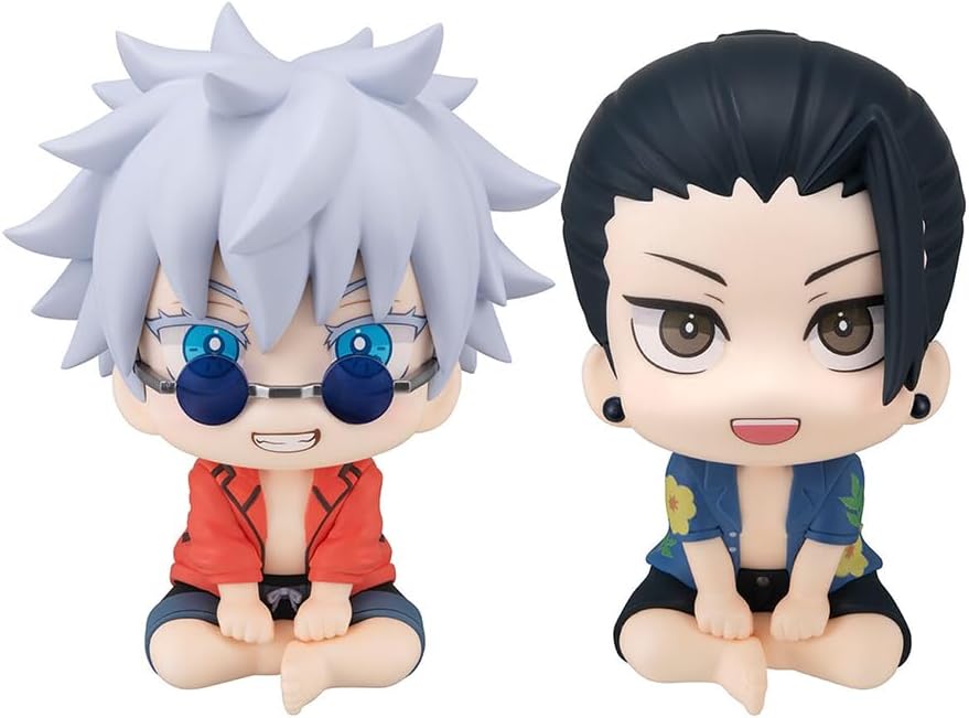 Anjinguang JJK Statue Geto Suguru Gojo Satoru Figure Statue Anime Action Figure 12 cm Mini Look Up Figures Desktop Decoration Model Collection Gifts for Fans