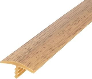 Outwater Plastic T molding 3/4 Inch Wide Oak Woodgrain Flexible Polyethylene Center Barb Tee Moulding 25 Foot Coil