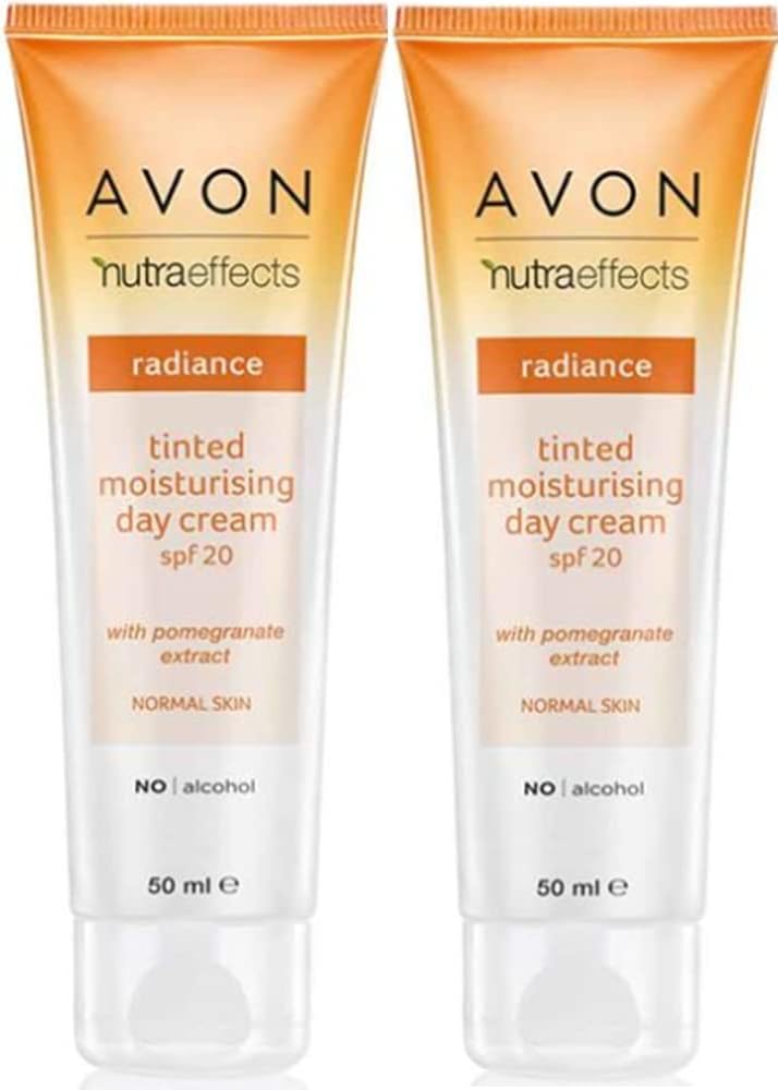 Pack of 2 Avon Nutraeffects Radiance Tinted Facial Day Moisturising Cream SPF20 for normal skin, 100.0 millilitre, 120.0 grams
