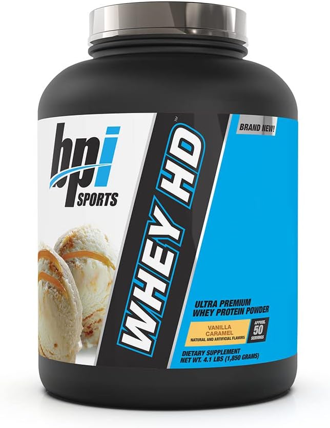 BPI Sports Whey HD Ultra Premium Protein Powder Isolate | Workout Whey Protein Powder For Men & Women for Muscle Gain | Milk Protein Concentrates | Chocolate Cookie/ Vanilla Caramel, 4.07 Pound