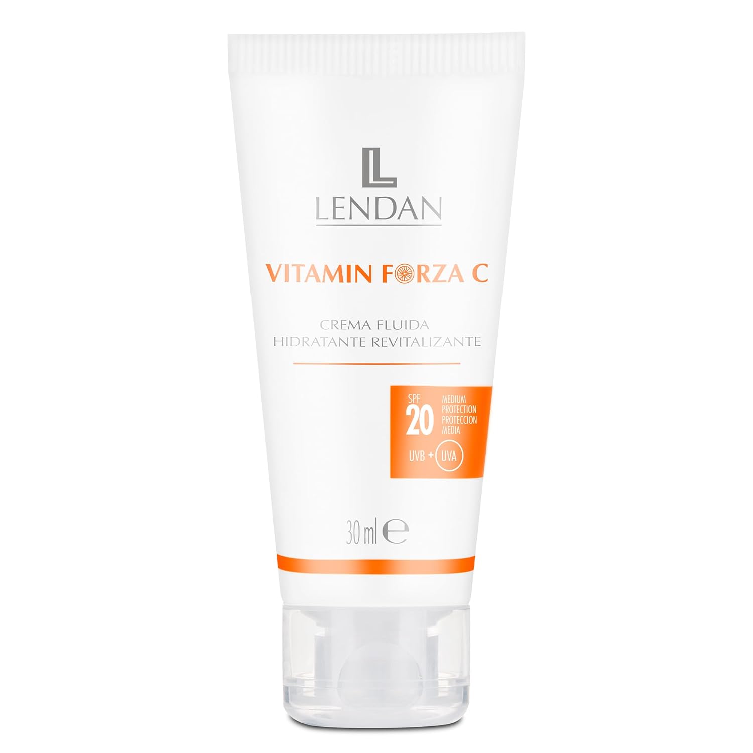 Lendan - Vitamin C Facial Cream - Revitalizing Hydrating Fluid Cream Vitamin Forza C - 30 ml - with SPF 20 - for All Skin Types - Easy Absorption - Hydrates and Regenerates Skin