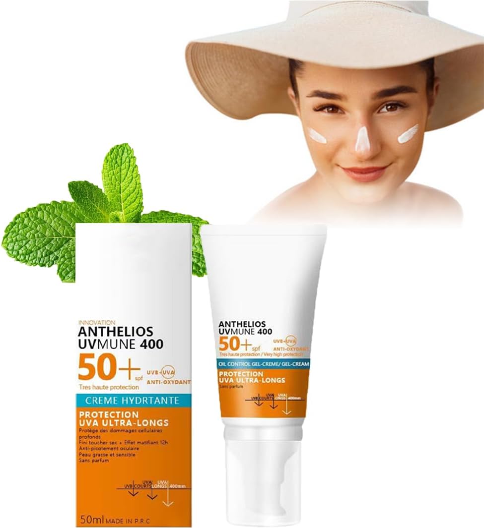 New Invisible Fluid Sunscreen,Body and Face Sunscreen SPF 50,Hydrating Sun Cream SPF 50，Oil-Free Matte Finish, Fragrance-Free, For Oily & Sensitive Skin, Non-Greasy 50ml