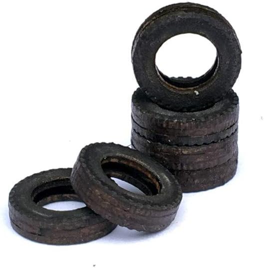 Scale Model Scenery LX144-OO Laser Cut Tyres (Pack of 16) For OO Scale Model Railway Layouts & 1:76 Diecast Dioramas