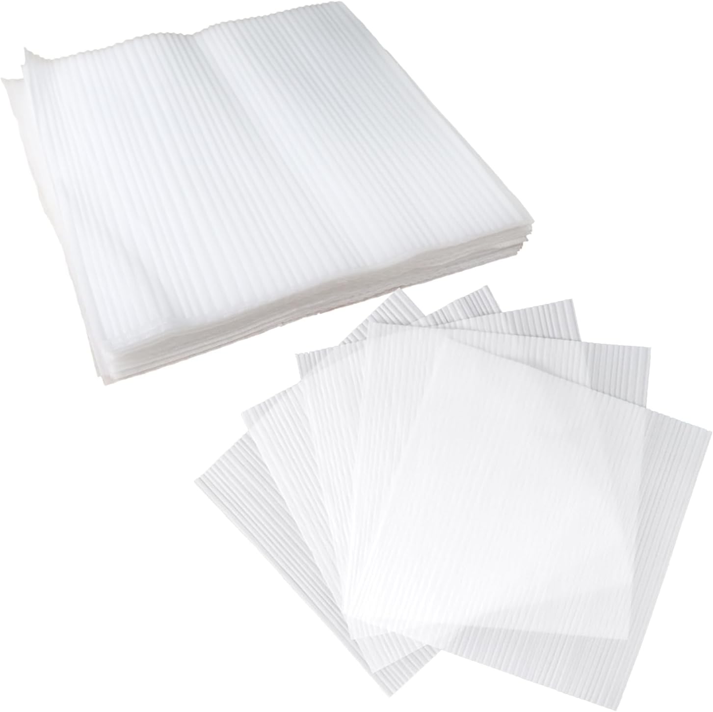 SYF-UN 100PCS 12 x 12 Inches Cushioning Foam Wrap Sheets Moving Supplies Packing Cushion Foam Packing Material for Dishes Plates Glasses Vases Cups, All Purpose Protection, Storage(Ultra Thin 0.5mm)