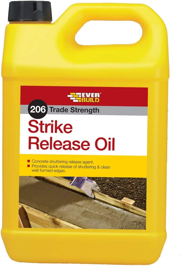 Everbuild 206 Trade Strength Strike Release Oil – Not Affected by Rain After Application – Shutter Release – 5 Litre